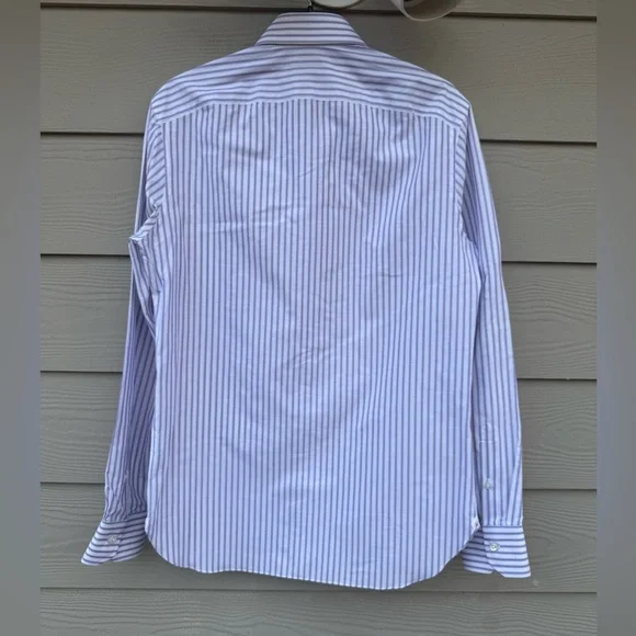 Isaia Lavender Striped Dress Shirt - Picture 7 of 13